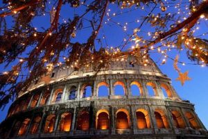 ALBERO ILLUMINATO AL COLOSSEO