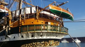 A bordo della nave-scuola Amerigo Vespucci